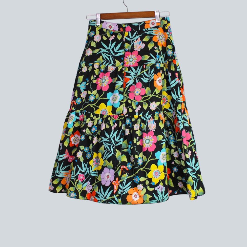 J.Crew Floral Tiered Midi Skirt Liberty of London Collection Women's Size 2 - Picture 4 of 12
